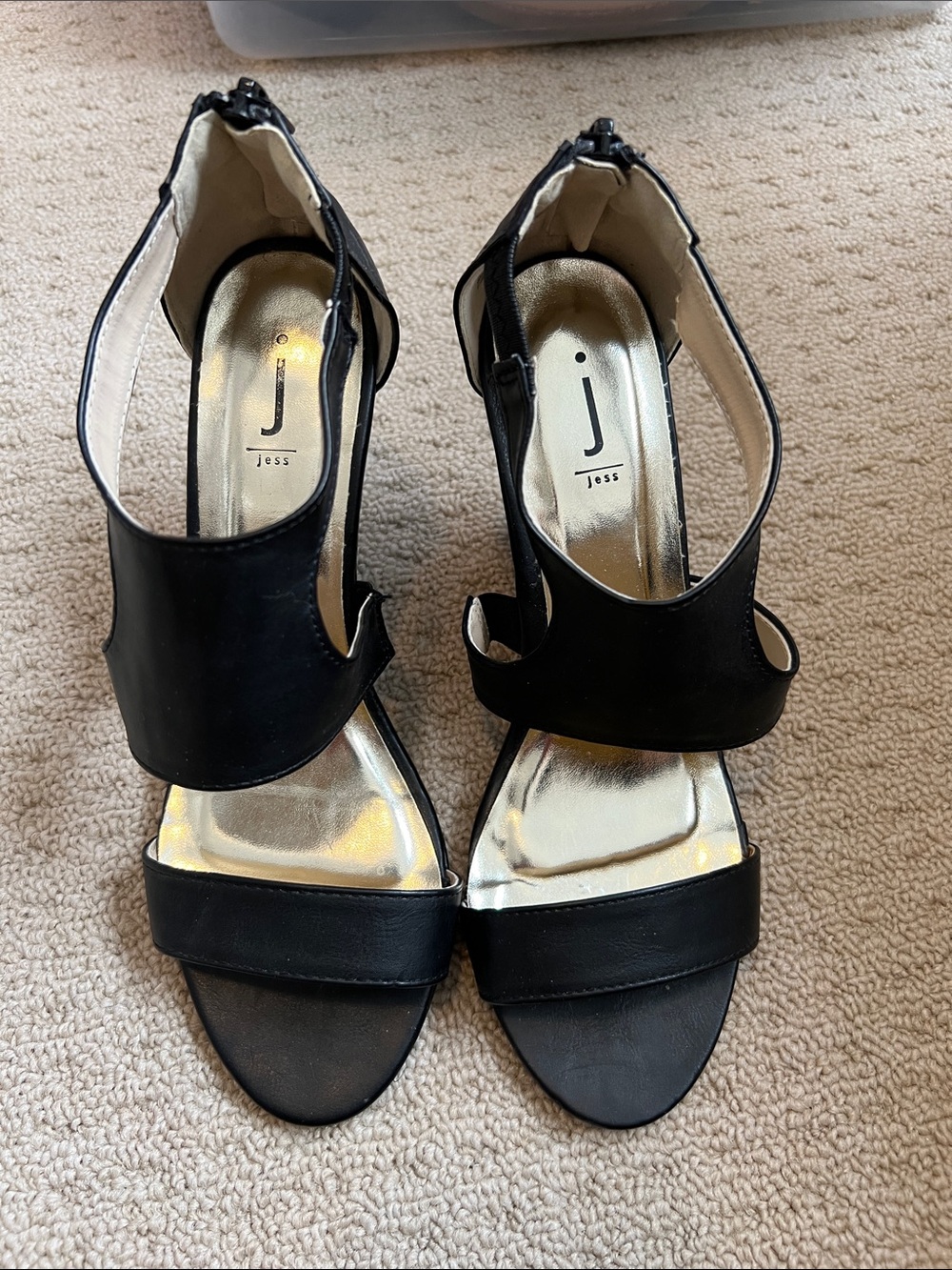 Jessica Simpson Black Open-Toe Cutout Heeled Sandals
